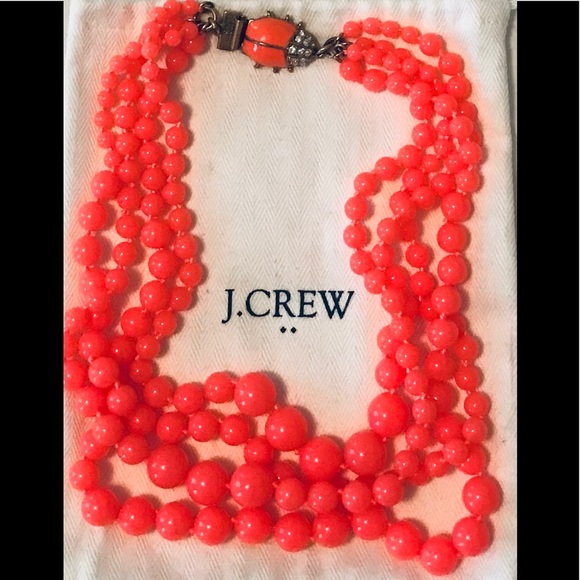 J. Crew Jewelry - J.CREW Vibrant Orange Clasp Necklace